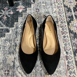 Black Italeau Suede Flats - Mara Flexlite (over 650 5 star reviews!)